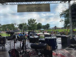 Here is a view from behind the stage just before we went on.
